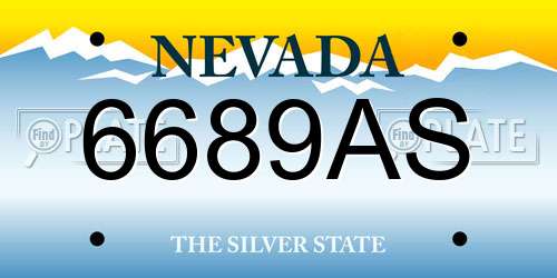 6689AS Nevada License Plate