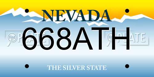 668ATH Nevada License Plate