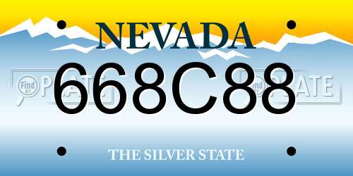 668C88 Nevada License Plate