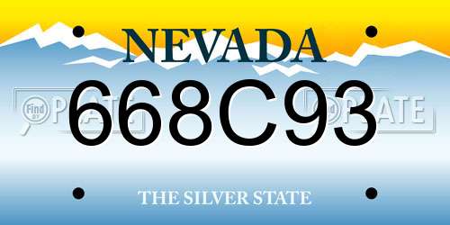 668C93 Nevada License Plate