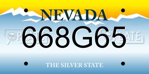 668G65 Nevada License Plate