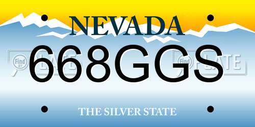 668GGS Nevada License Plate