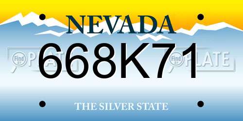668K71 Nevada License Plate