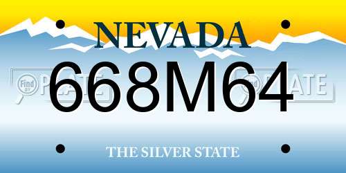 668M64 Nevada License Plate