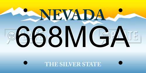 668MGA Nevada License Plate