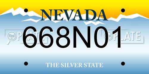 668N01 Nevada License Plate