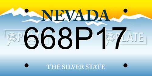 668P17 Nevada License Plate