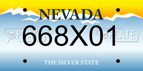 668X01 Nevada License Plate