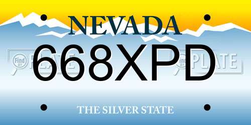668XPD Nevada License Plate