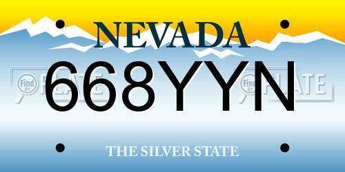 668YYN Nevada License Plate
