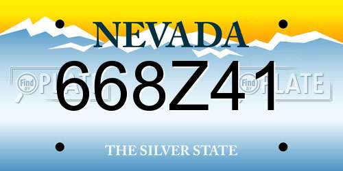 668Z41 Nevada License Plate