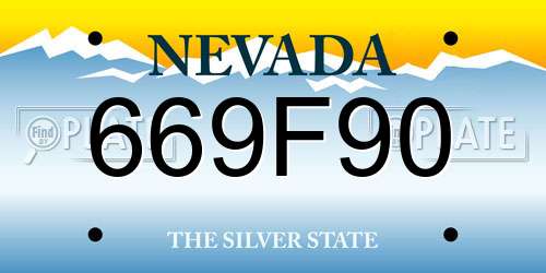 669F90 Nevada License Plate