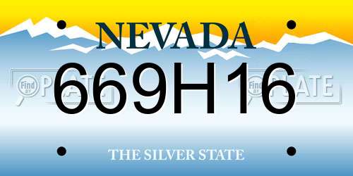 669H16 Nevada License Plate