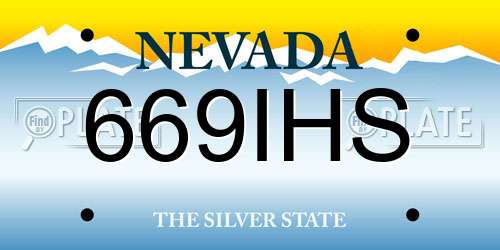 669IHS Nevada License Plate