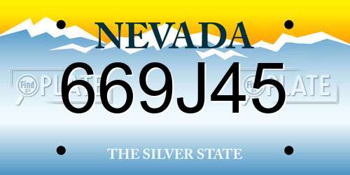669J45 Nevada License Plate
