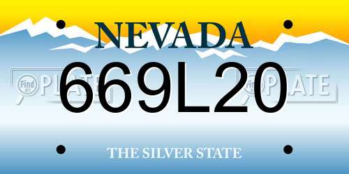 669L20 Nevada License Plate