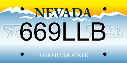 669LLB Nevada License Plate