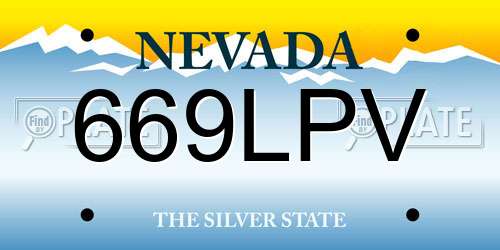 669LPV Nevada License Plate