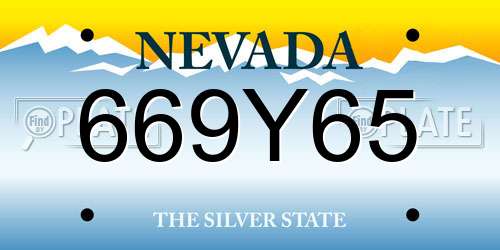 669Y65 Nevada License Plate