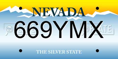 669YMX Nevada License Plate