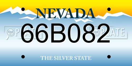 66B082 Nevada License Plate