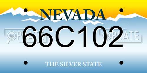 66C102 Nevada License Plate