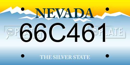 66C461 Nevada License Plate