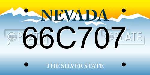 66C707 Nevada License Plate