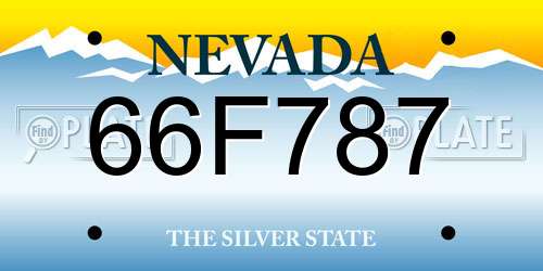 66F787 Nevada License Plate