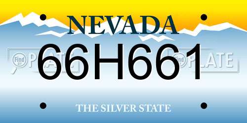 66H661 Nevada License Plate
