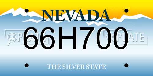 66H700 Nevada License Plate