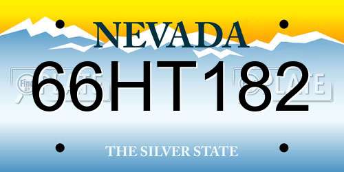 66HT182 Nevada License Plate