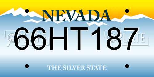 66HT187 Nevada License Plate