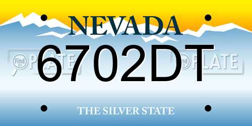 6702DT Nevada License Plate