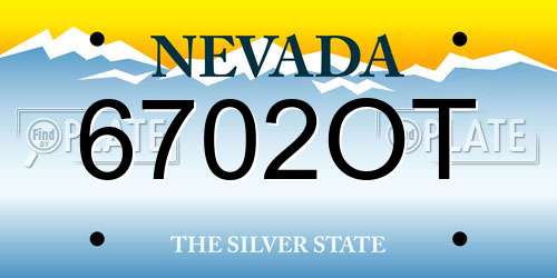 6702OT Nevada License Plate