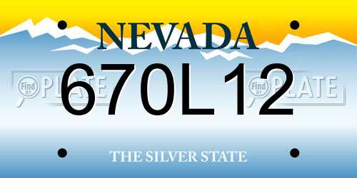 670L12 Nevada License Plate