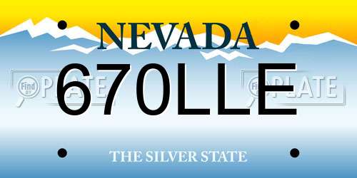 670LLE Nevada License Plate