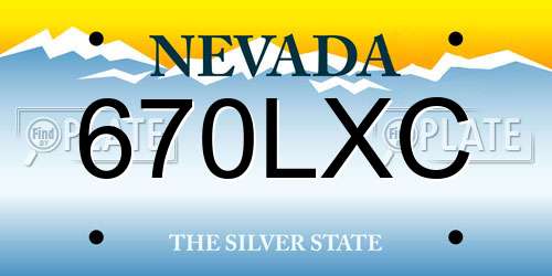 670LXC Nevada License Plate