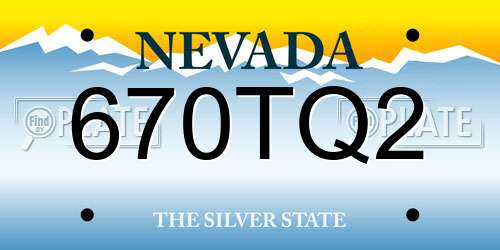 670TQ2 Nevada License Plate