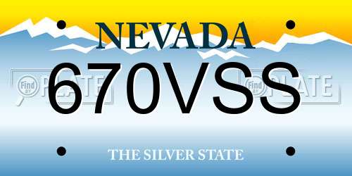 670VSS Nevada License Plate