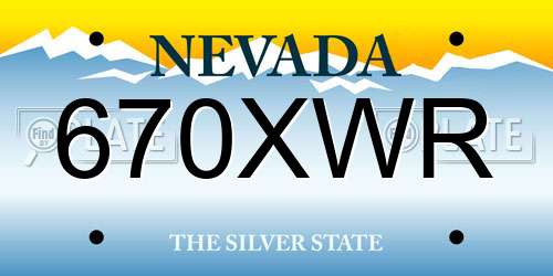 670XWR Nevada License Plate