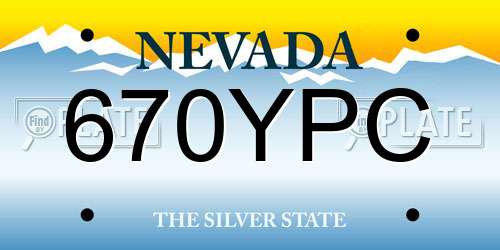 670YPC Nevada License Plate