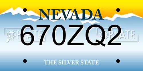 670ZQ2 Nevada License Plate