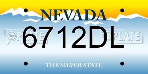 6712DL Nevada License Plate