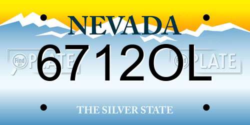 6712OL Nevada License Plate