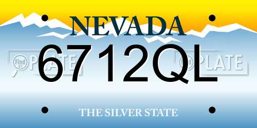 6712QL Nevada License Plate