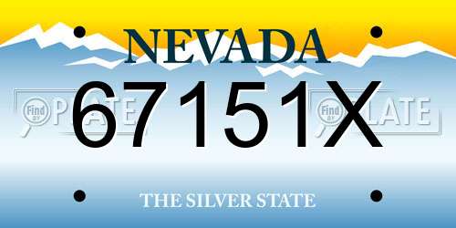 67151X Nevada License Plate