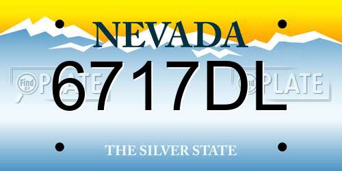 6717DL Nevada License Plate