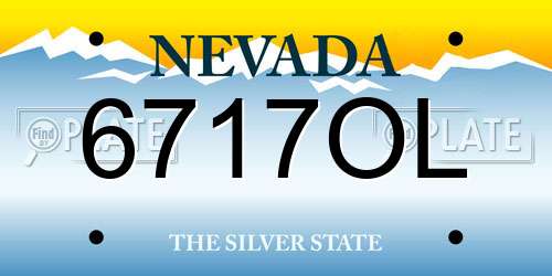 6717OL Nevada License Plate