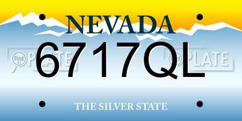 6717QL Nevada License Plate